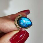 Anillo Ajustable de Labradorita en Plata | Protección – Intuición