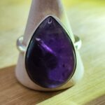 Anillo Ajustable de Amatista en Plata XL| Protección – Intuición
