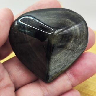 Corazón de Obsidiana Dorada | Protección – Poder Personal – Claridad Interior